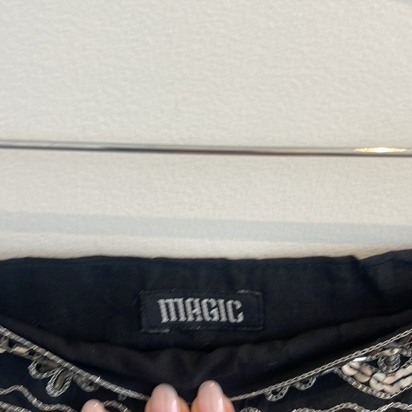 MAGIC Gorgeous Black Midi Bejeweled Skirt Size Small - Picture 5 of 6